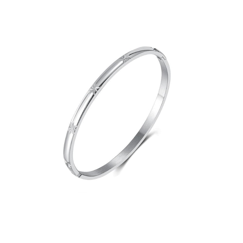 Silver bracelet on a white background