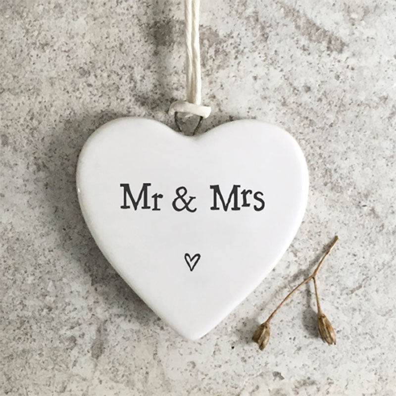 mr and mrs heart porcelain wedding gift