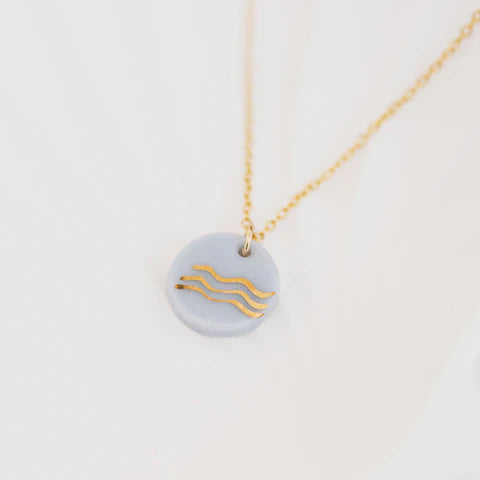 1 & 8 Porcelain Sky Isla Necklace Gold