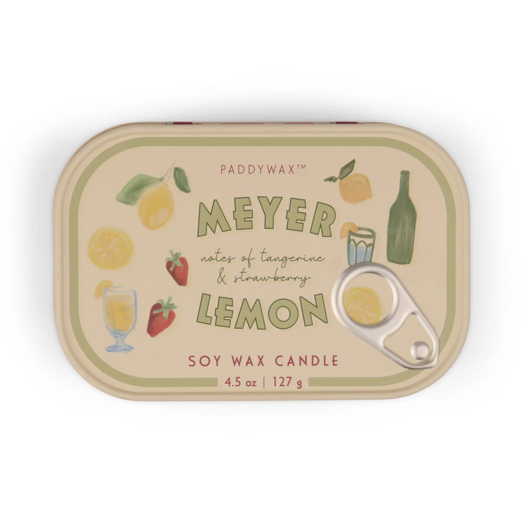 Meyer Lemon Bistro Candle Tin top