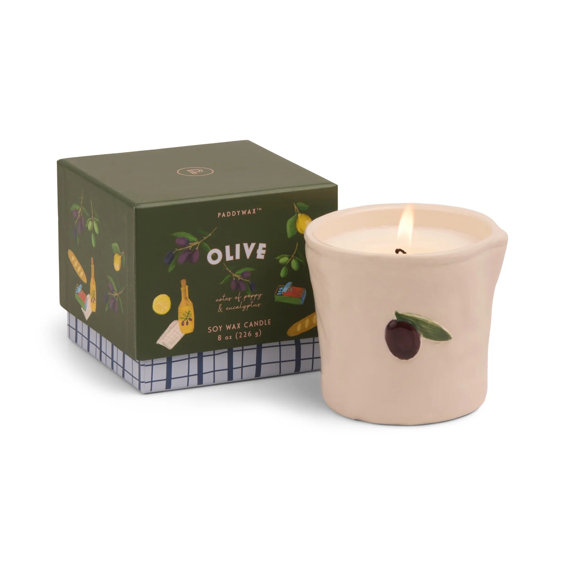 Paddywax Bistro Olive & Fig candle boxed
