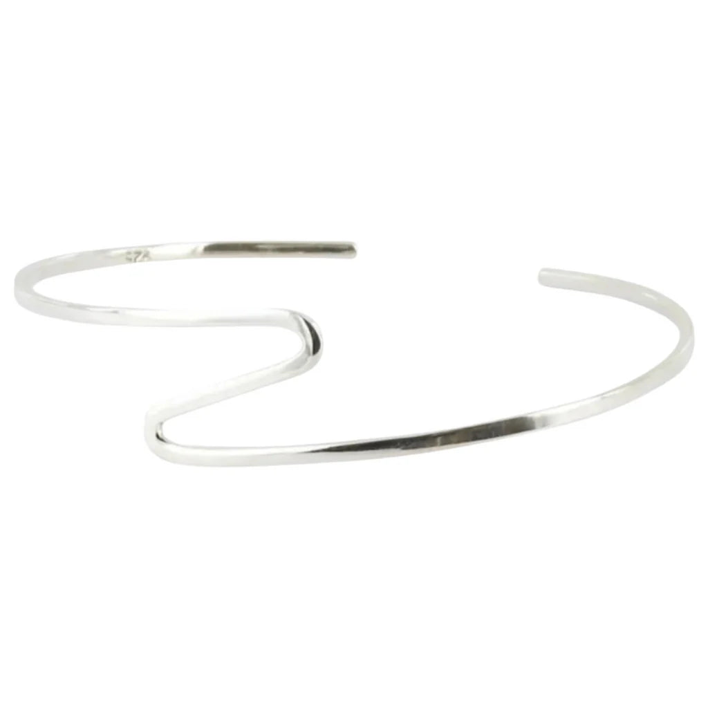 Silver bracelet on a white background