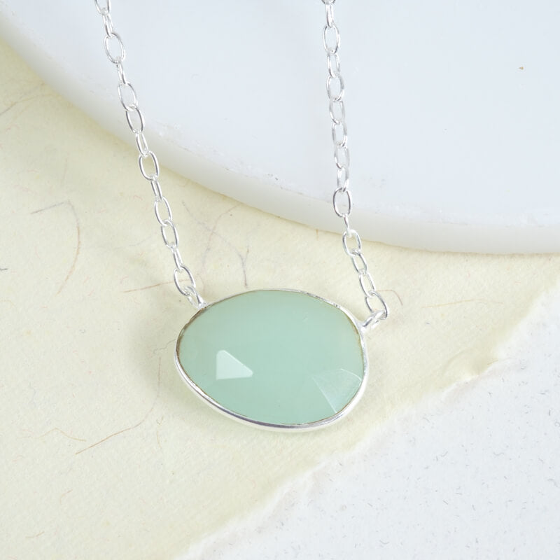 silver gemstone necklace