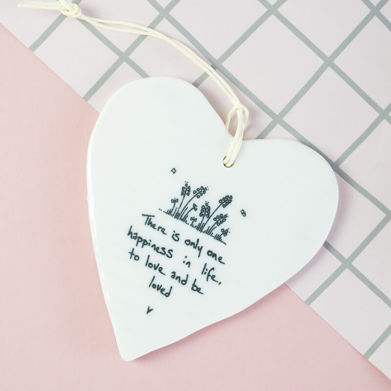 East of India Porcelain Heart. There is only one happiness...