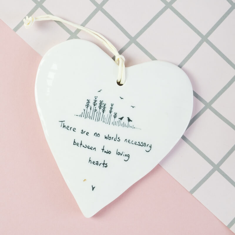 east of india hanging porcelain heart for love