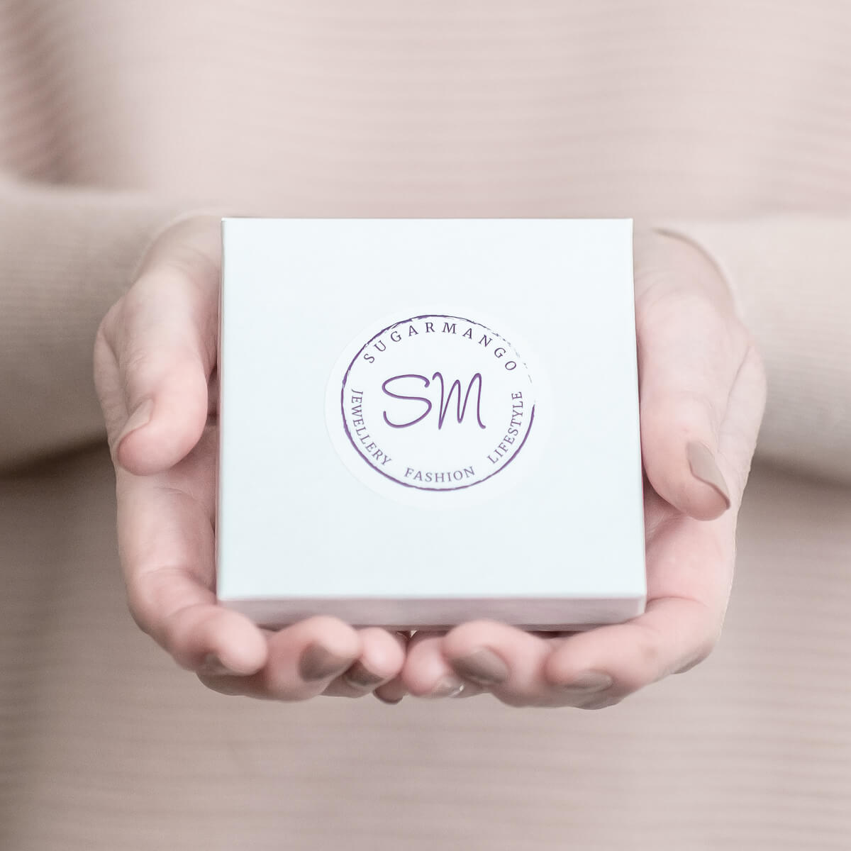 silver hoop necklace gift box