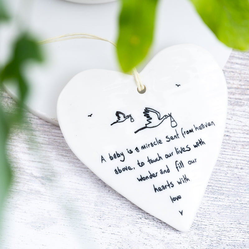 new baby gift porcelain heart