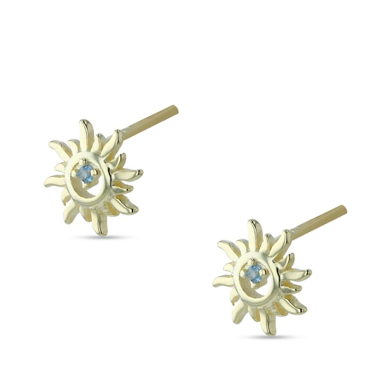 SUN EARRINGS GOLD STUDS
