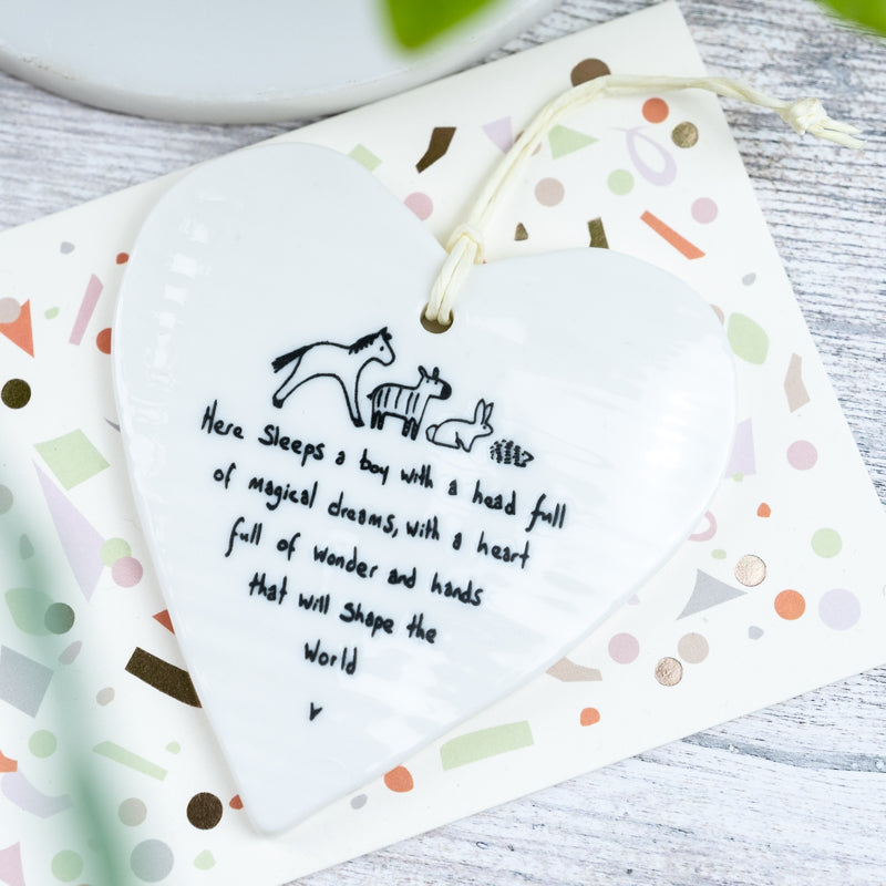baby boy gift porcelain heart