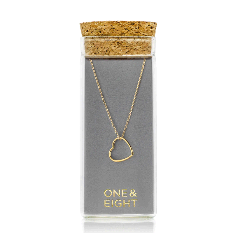one and eight necklace open heart
