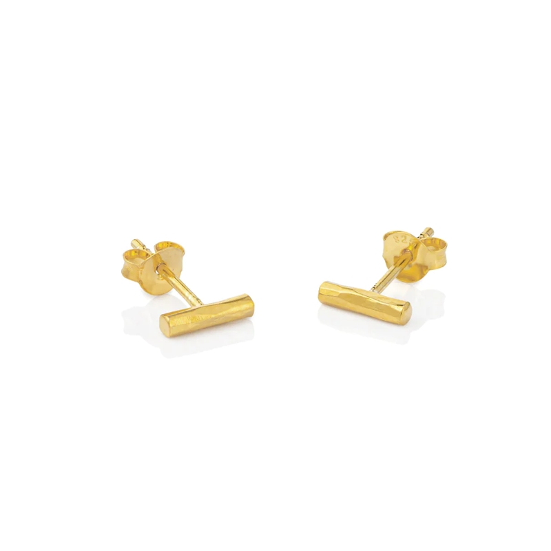 One and Eight gold stud earrings Willow