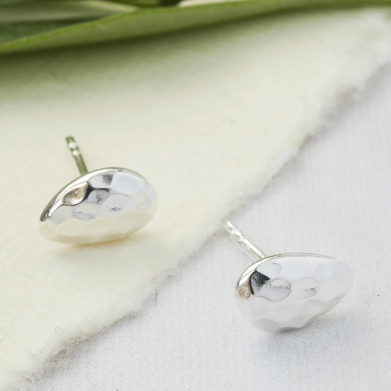 textured silver stud