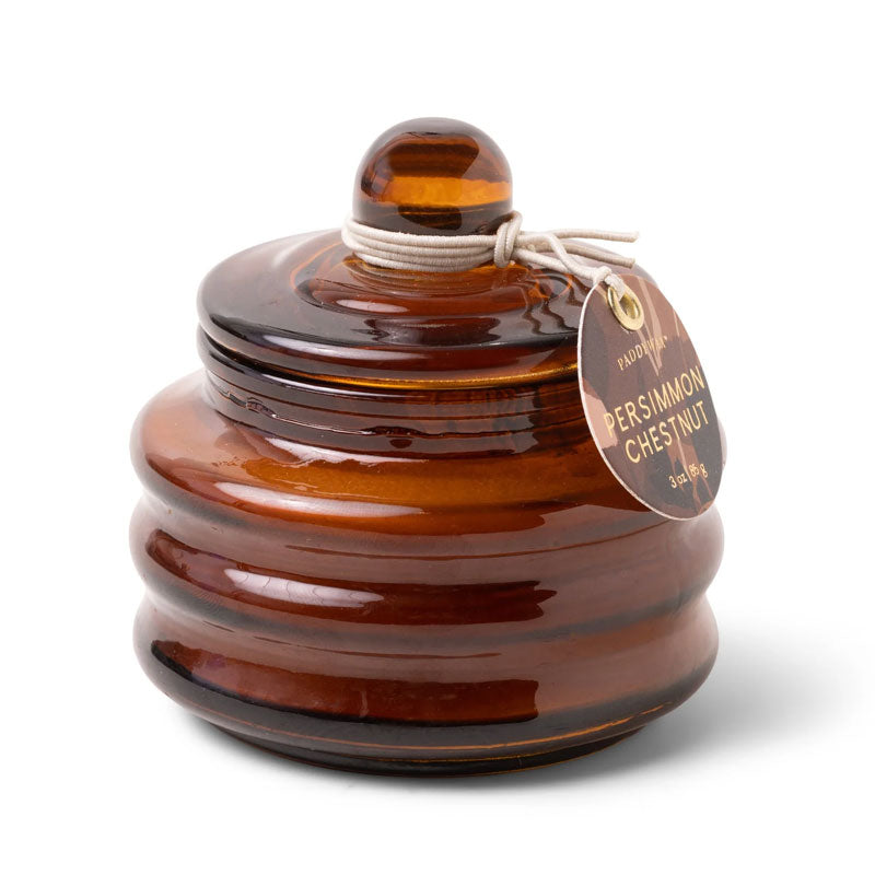 persimmon chestnust scented candle in glass jar Paddywax