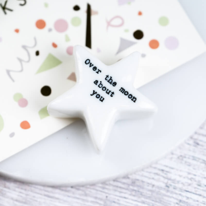 east of india porcelain star 'over the moon about you'