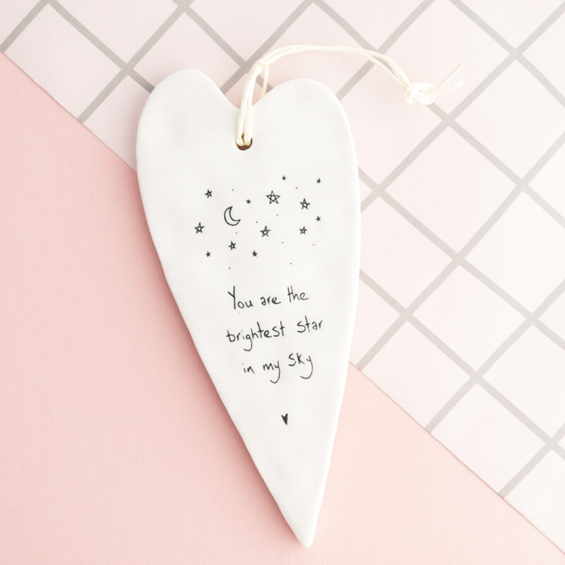 east of india porcelain heart you are the brightest star