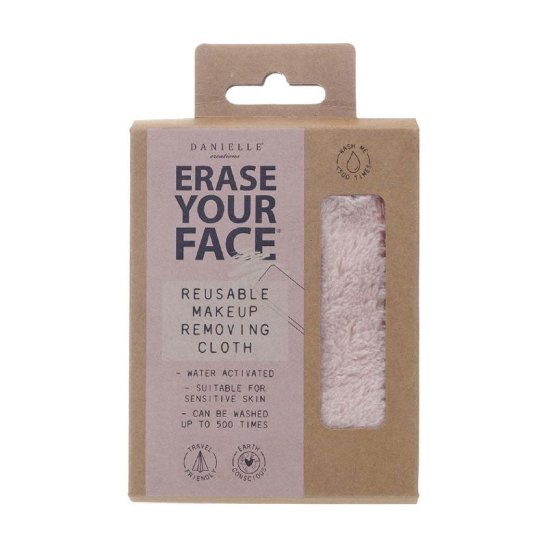 erase your face reusable makeup removing face cloth pastel pink