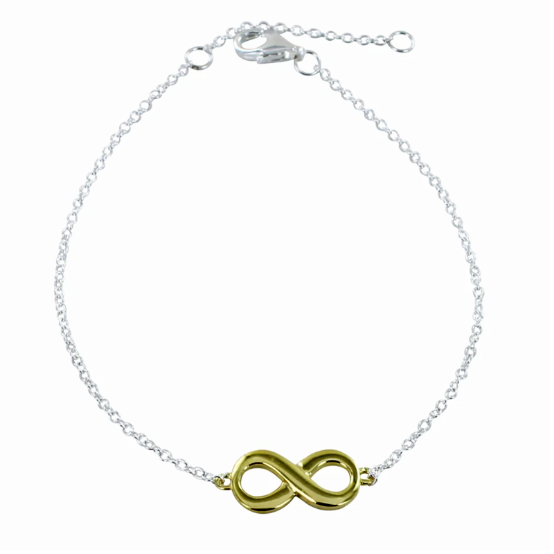 Infinity bracelet silver with gold plating