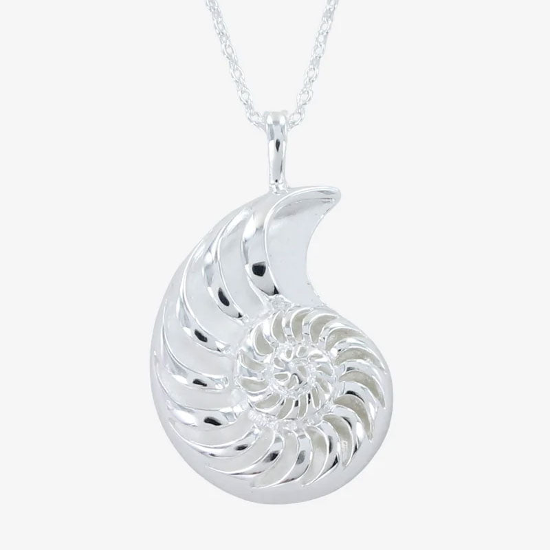 silver ammonite necklace