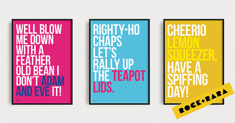 typography wall art cockney rhyming slang by Rock and Rara