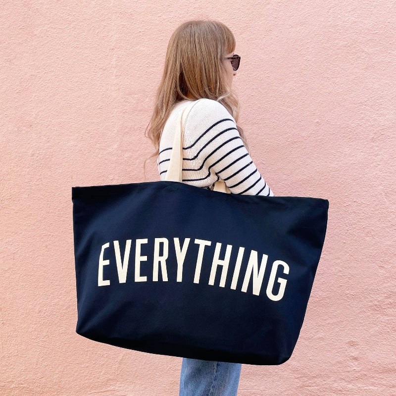 alphabet bags 'everything' extra large tote bag in blue