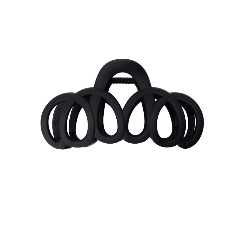 matt black swirl hair claw
