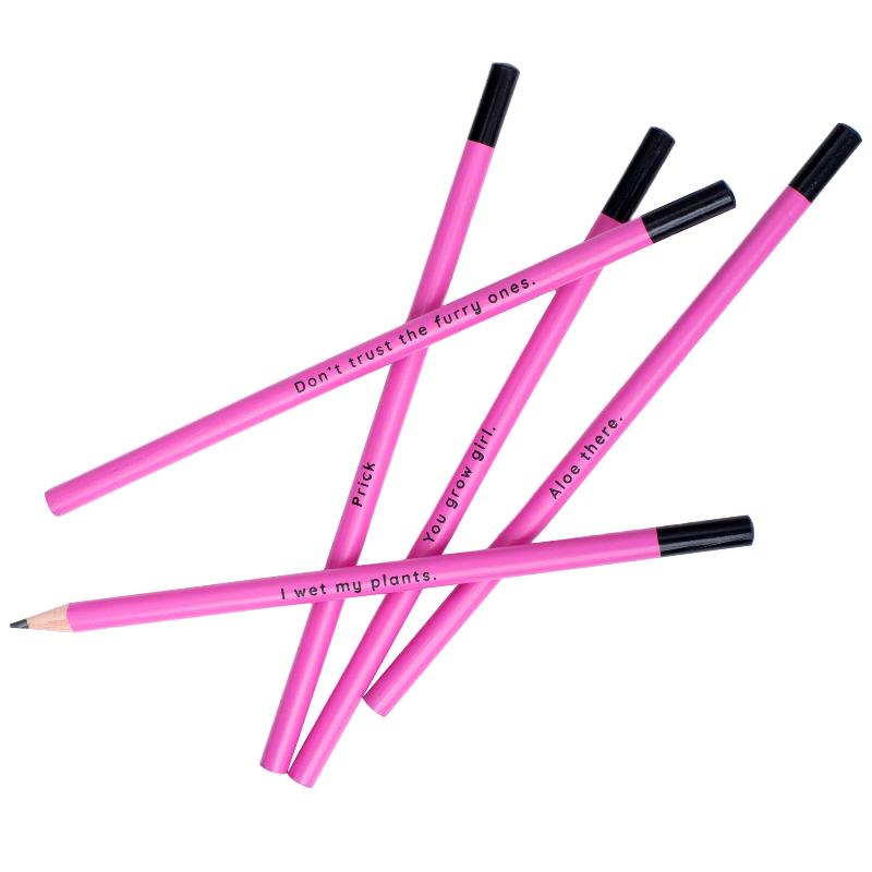 5 Plant Pencils pink