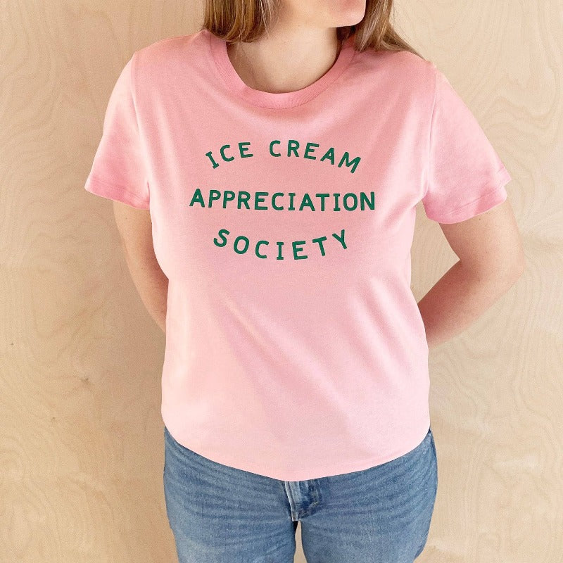 ice cream appreciation society t-shirt in pink