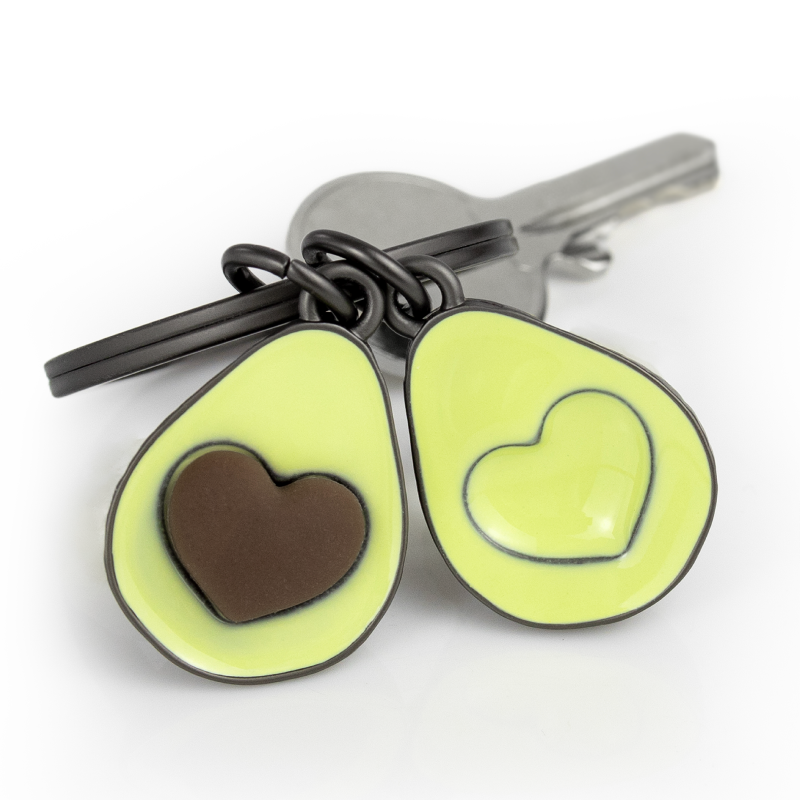 Keychain with heart-shaped pendants on a white background