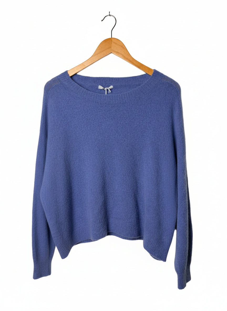 Alpaca Slouch Sweater Air Force Blue