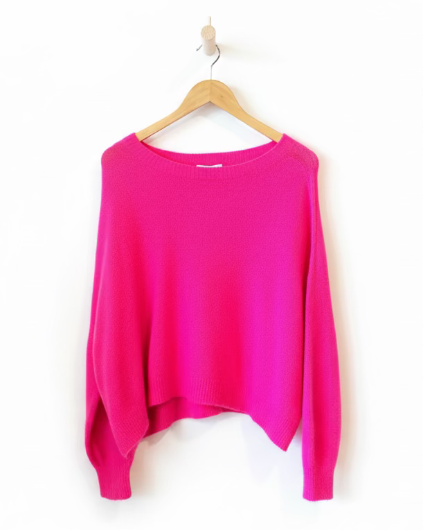Alpaca Slouch Sweater Bright Pink