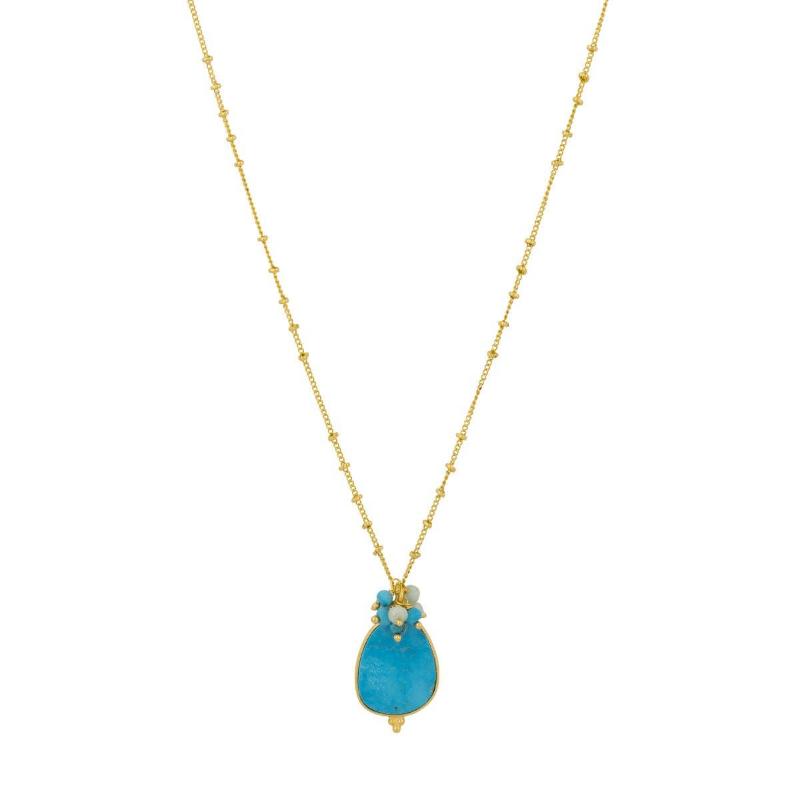 Ashiana Willow Turquoise gold necklace