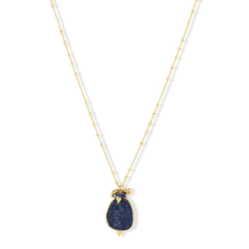 Ashiana Lapis gold necklace