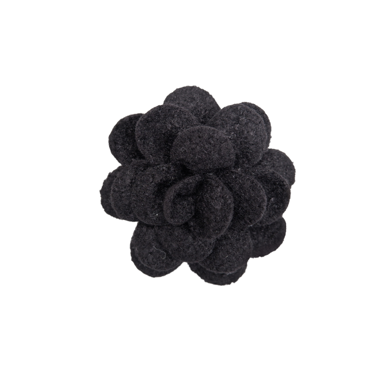 Felt Big Flower Brooch Black