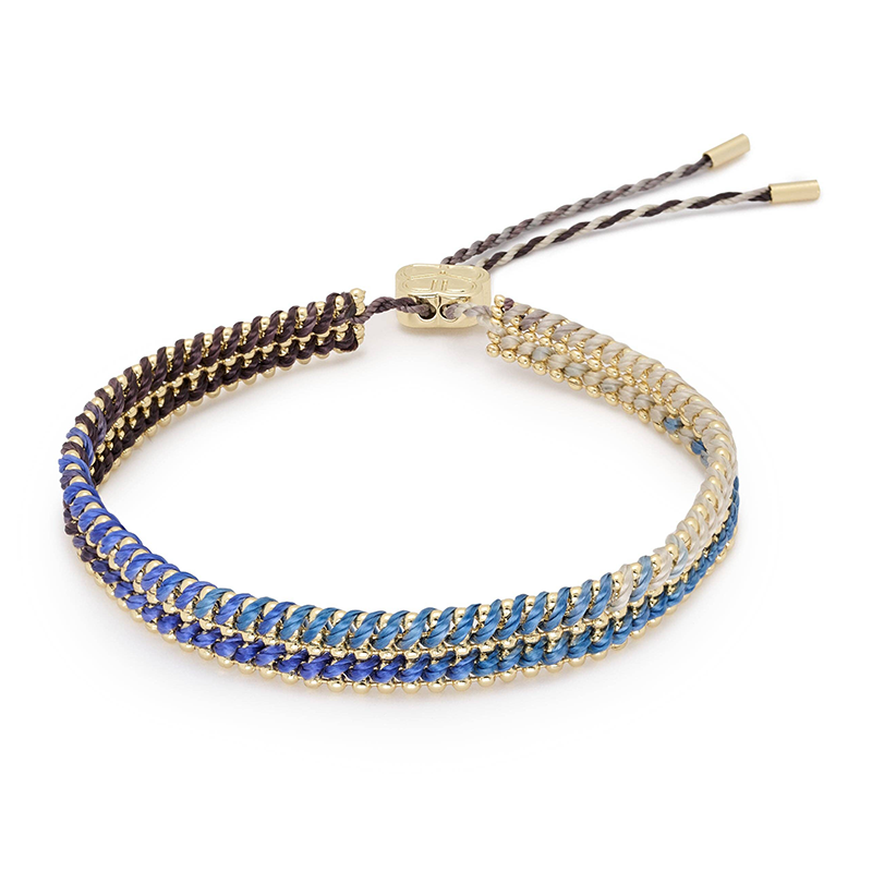 BOHO BETTY YOIIA DENIM OMBRE GOLD BRACELET