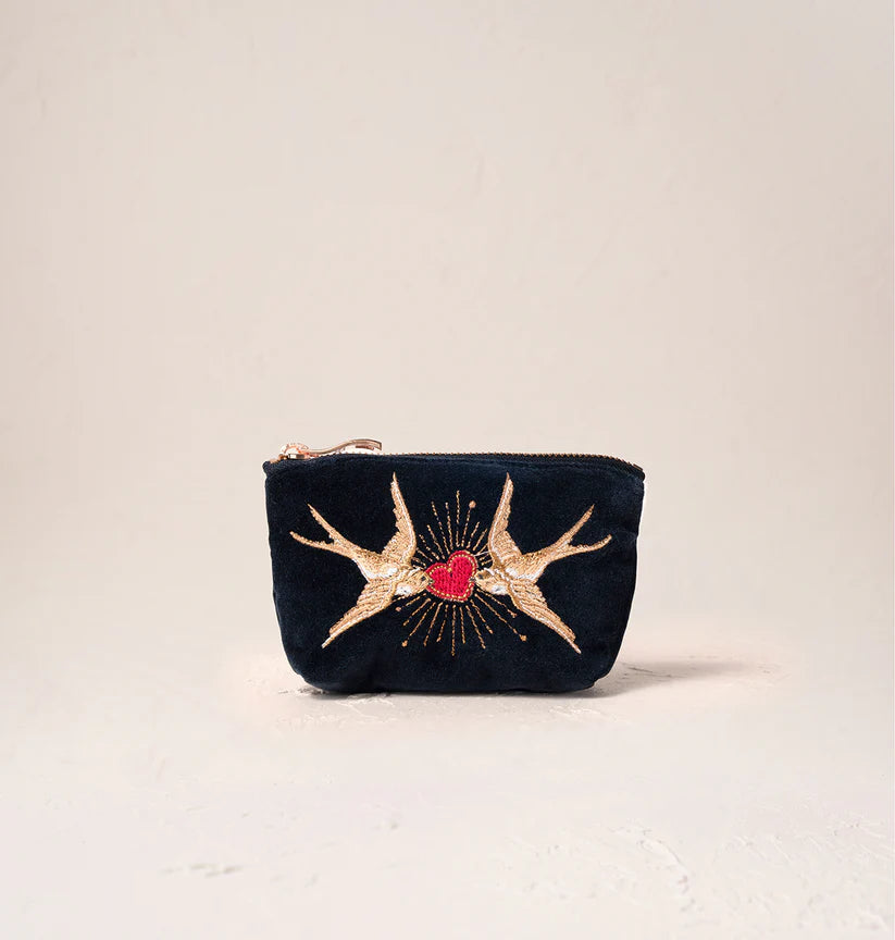 Elizabeth Scarlett Beating Heart Velvet Coin Purse