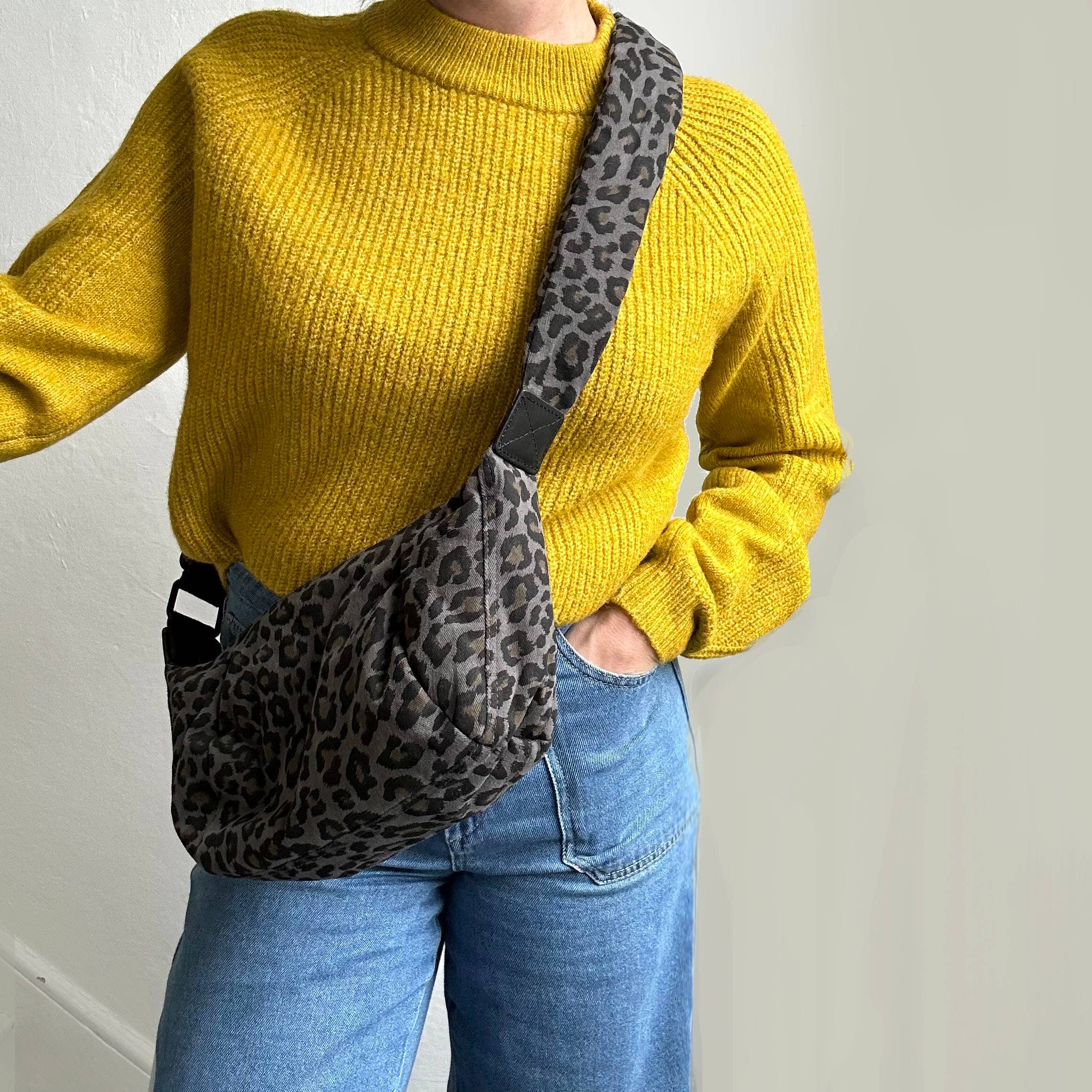 Brixton Grey Leopard Crossbody Bag