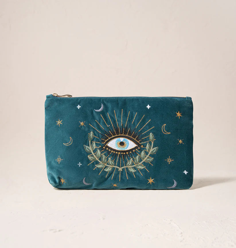 Elizabeth Scarlett Celestial Eye Rich Blue Velvet Everyday Pouch