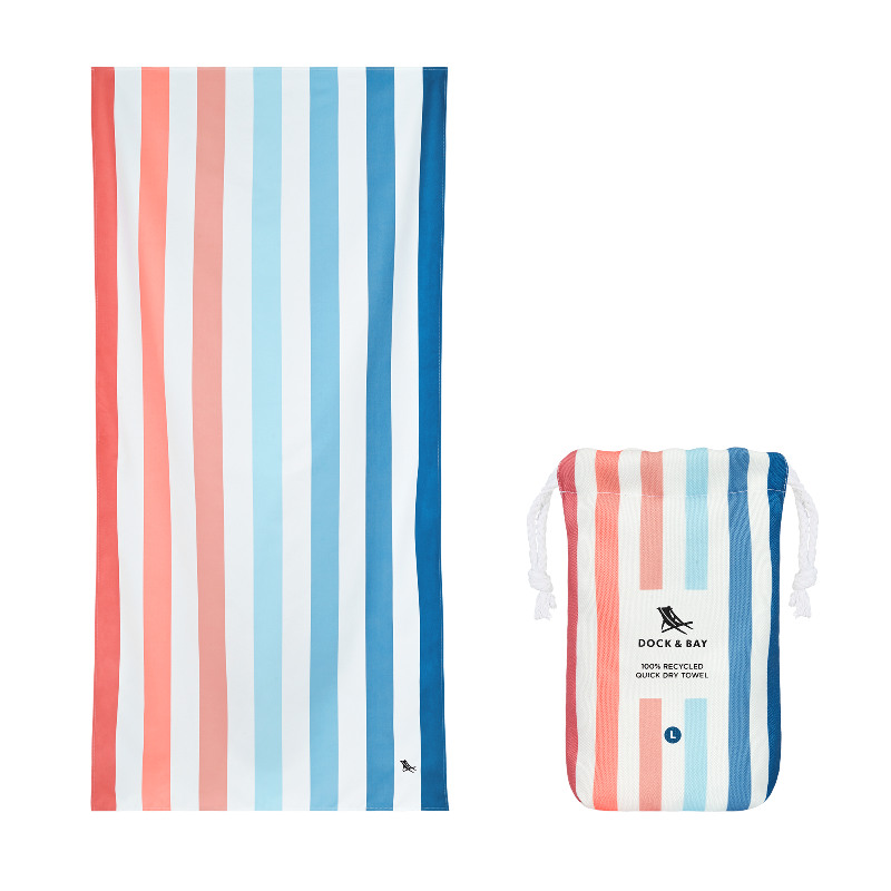 DOCK & BAY TOWEL SAND TO SEA STRIPES