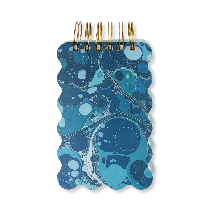 Ink Marble Wavy Notepad - Teal