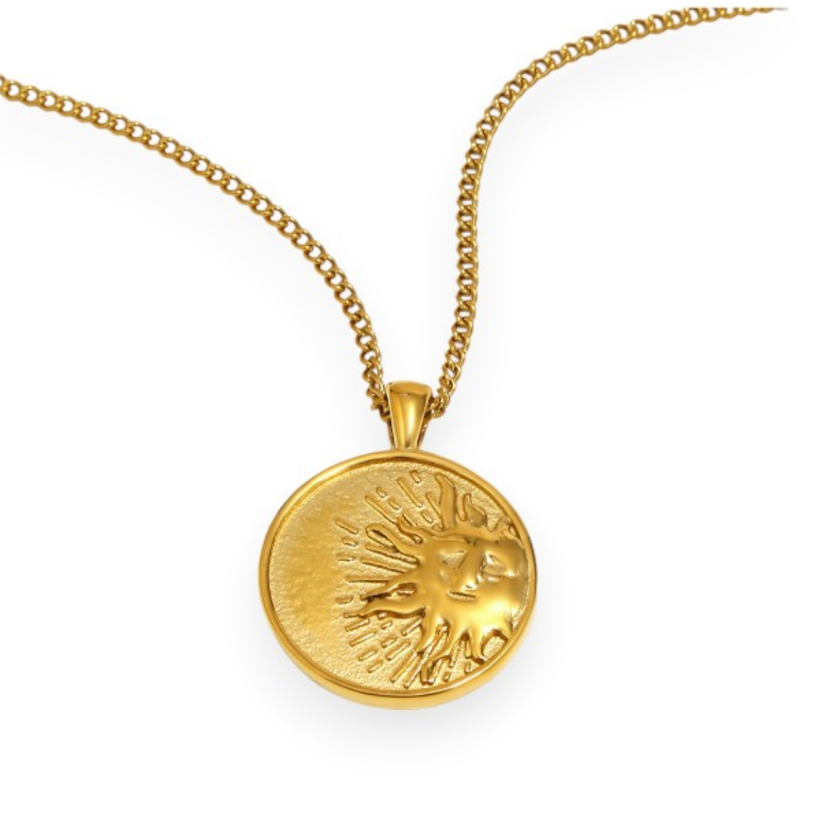 Gold Sun & Moon Reversable Pendant