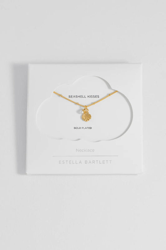 Gold-plated necklace on a branded card with 'Estella Bartlett' branding.
