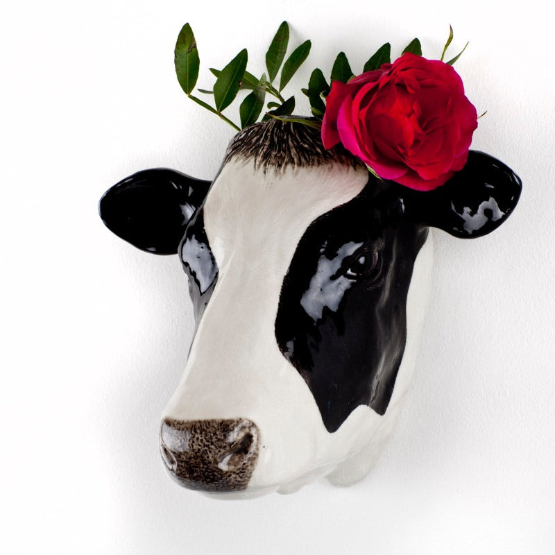 Friesian Cow wall vase