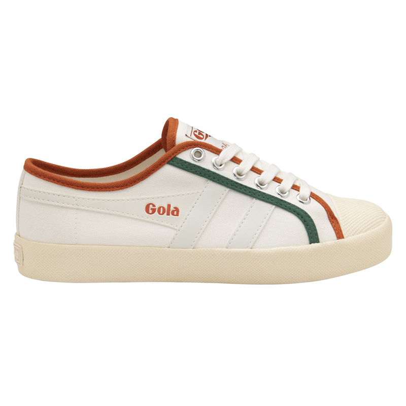 Gola Coaster Smash Trainers-Off White/Moody Orange/Green