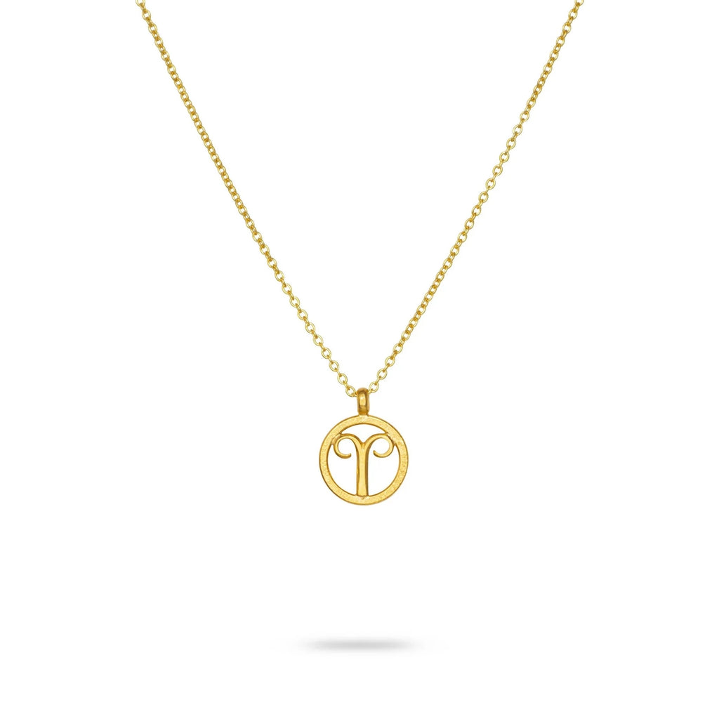 Aries necklace gold zodiac sign