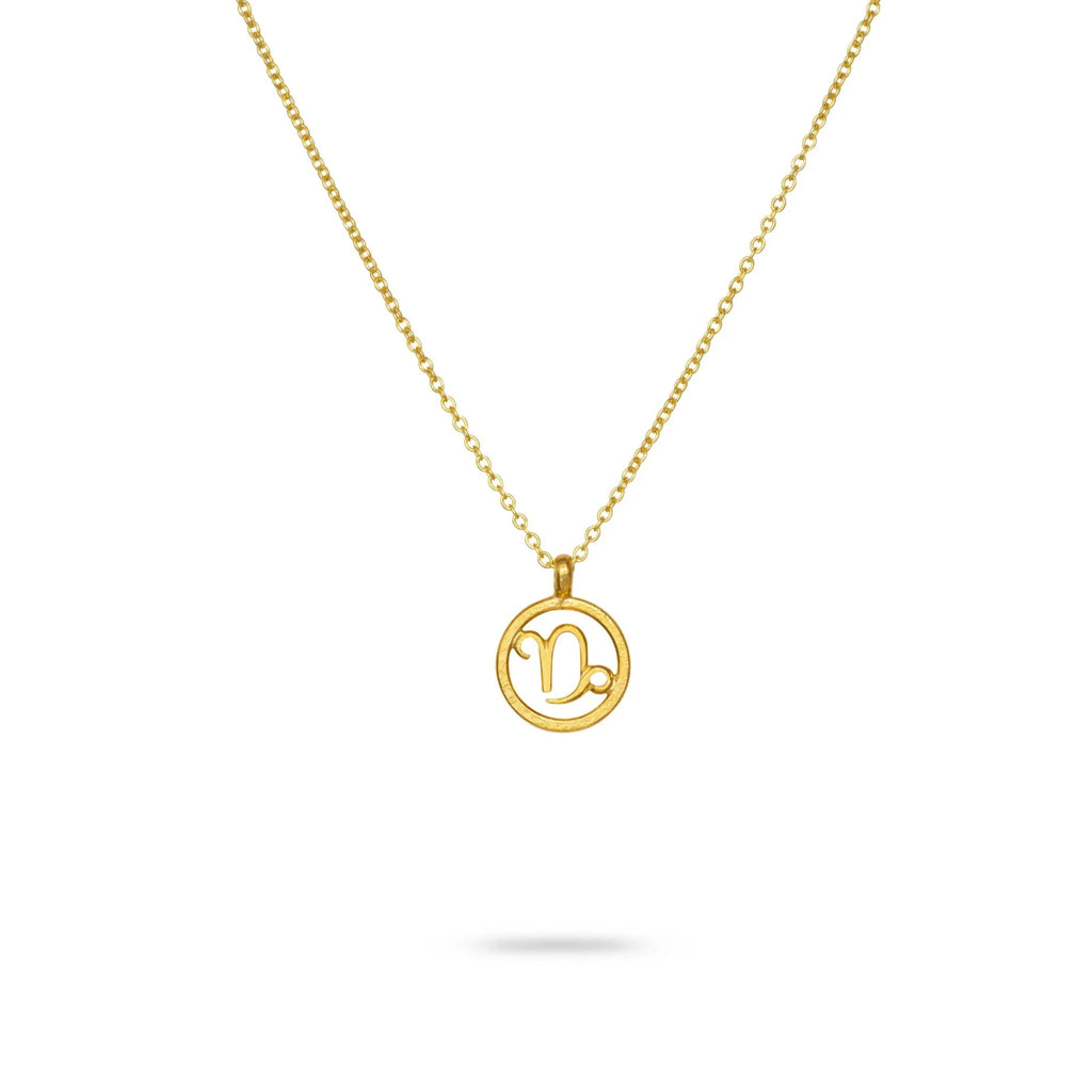 Capricorn zodiac necklace gold