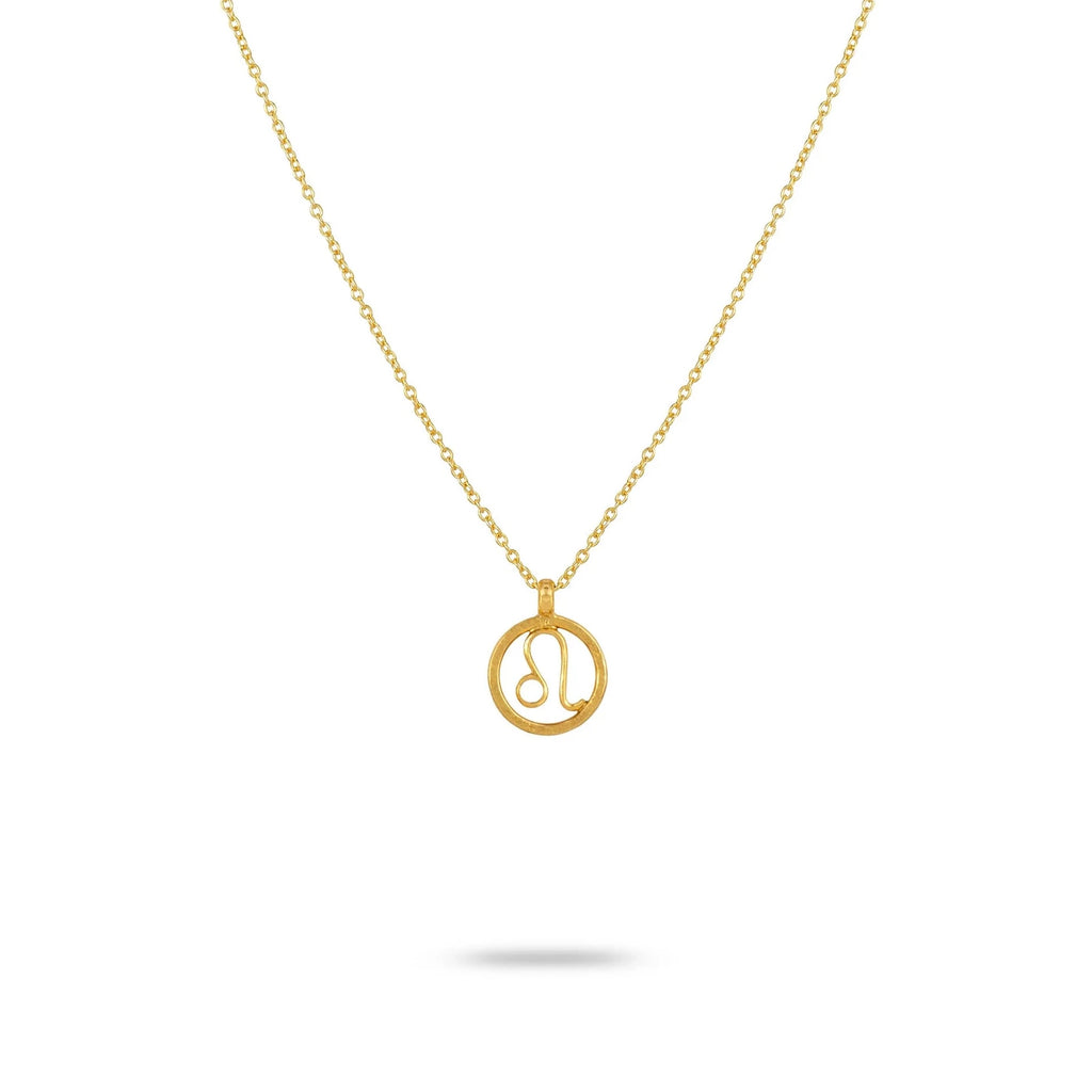 gold zodiac sign necklace for leo