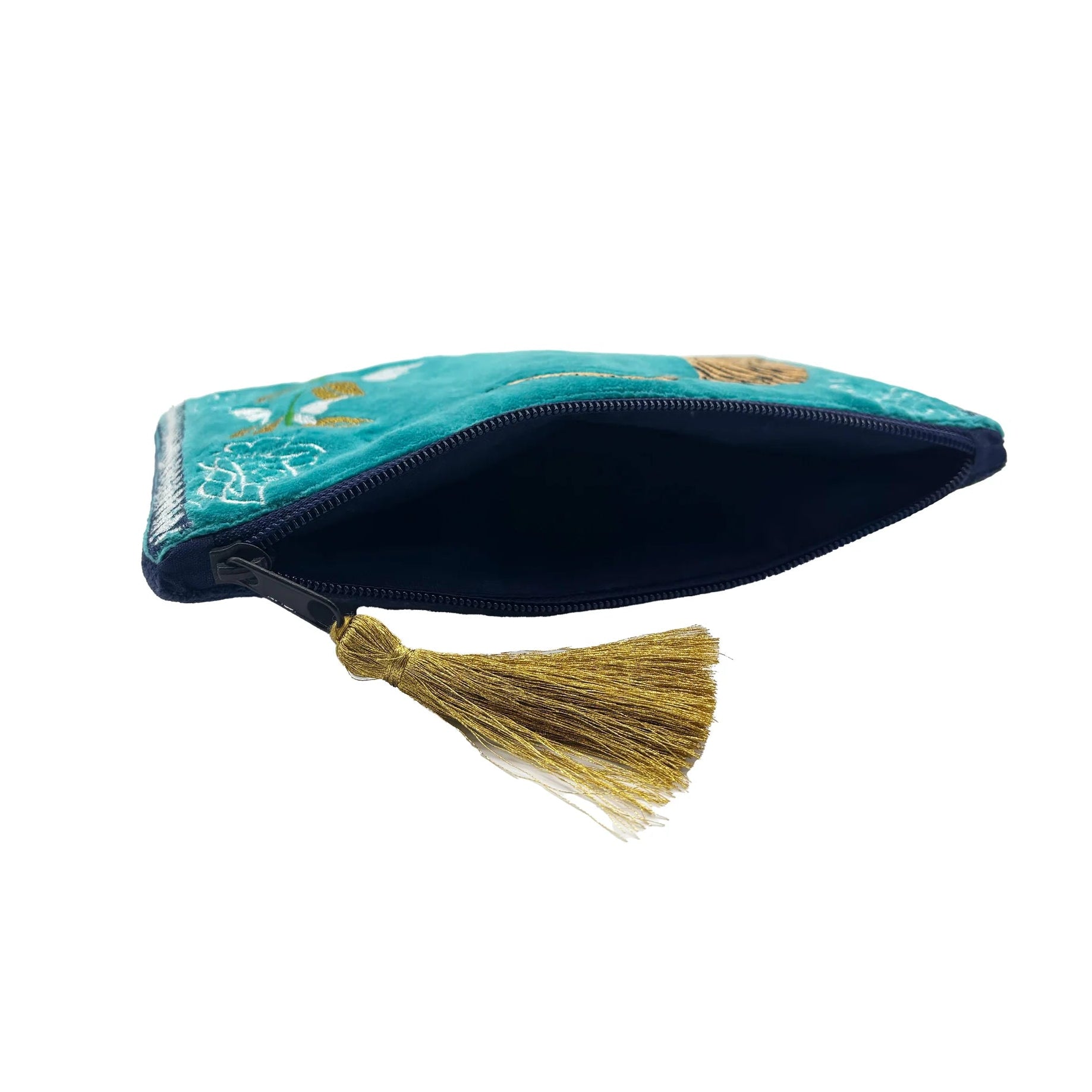 Small pouch with a tassel on a white background