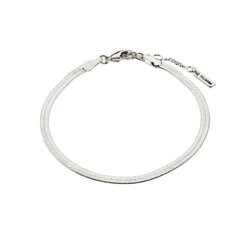 Pilgrim flat snake bracelet silver