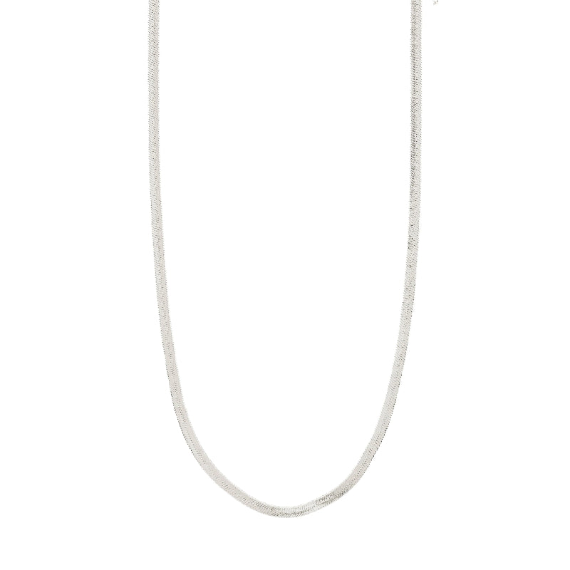 Pilgrim Joanna Flat Snake Necklace Silver-plated close