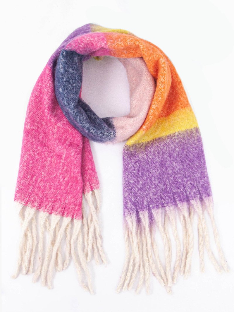 Joey Heavyweight Scarf - Pink, Colour Block